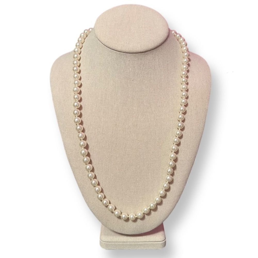 Long Faux Pearl Necklace